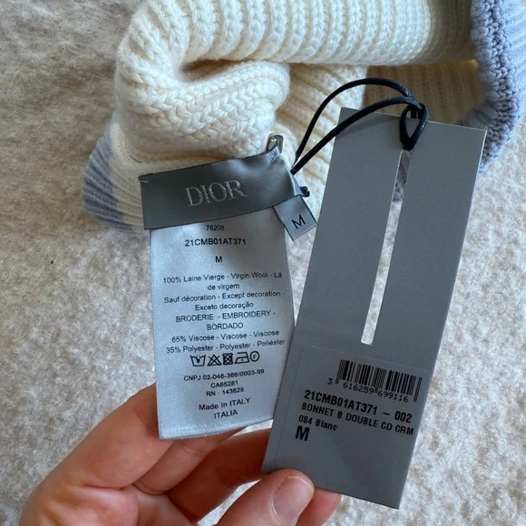NWT Dior Cream and Lavender Knit Beanie - Picture 5 of 5